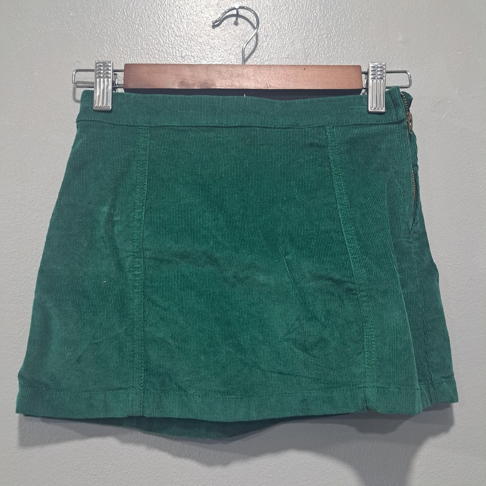 Crewcuts J.Crew Girls Green Corduroy A-Line Mini Skirt Adjustable Waist Size‎ 8